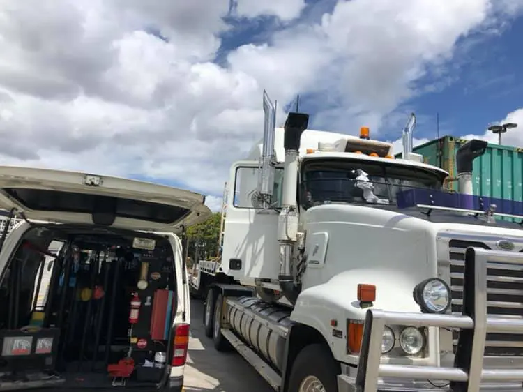 Truck at a trucking depot