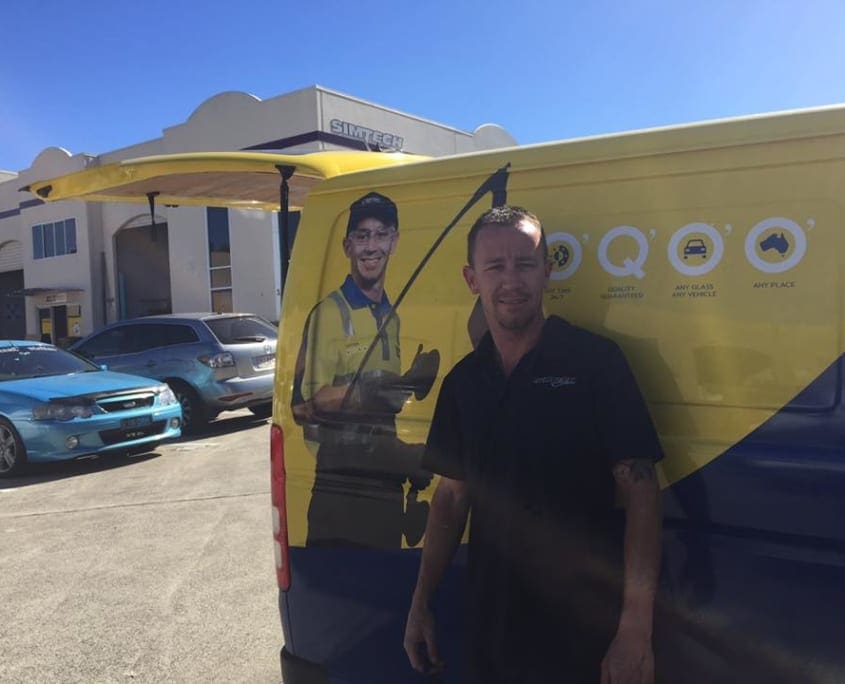 About Rapid Response Autoglass - Damien Standing Next To Work Van